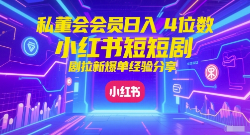 私董会会员日入4位数小红书红果短剧拉新爆单经验分享-皓哥创业笔记