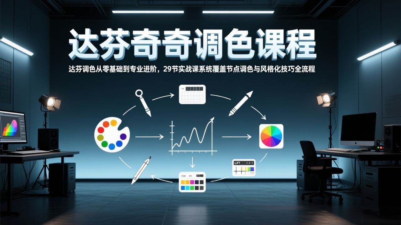 （17484期）达芬奇调色从零基础到专业进阶，29节实战课系统覆盖节点调色与风格化技巧全流程-皓哥创业笔记