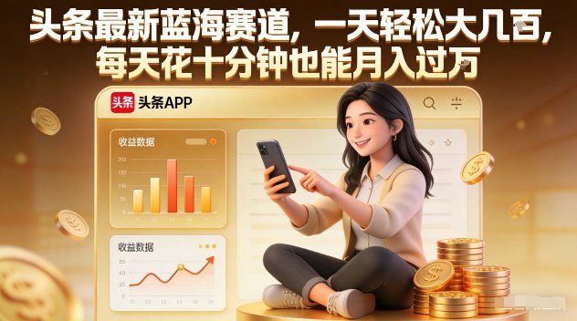 头条最新蓝海赛道，一天轻松大几张，每天花十分钟也能月入过1W【揭秘】-皓哥创业笔记