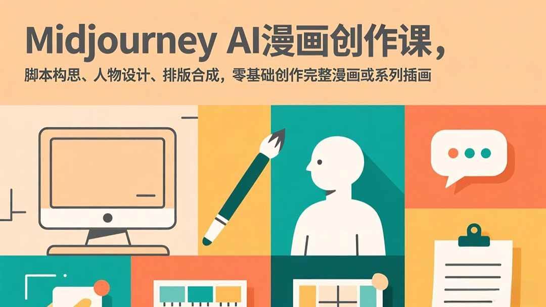 （17299期）Midjourney AI漫画创作课，脚本构思、人物设计、排版合成，零基础创作完整漫画或系列插画-皓哥创业笔记