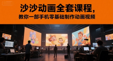 沙沙动画全套课程，教你一部手机零基础制作动画视频-皓哥创业笔记