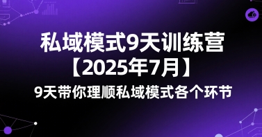 私域模式9天训练营【2025年7月】9天带你理顺私域模式各个环节-皓哥创业笔记