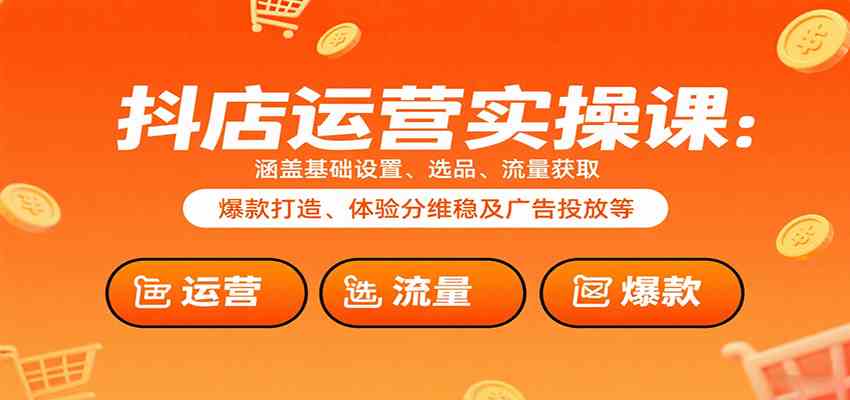 抖店运营实操课：涵盖基础设置、选品、流量获取、爆款打造、体验分维稳及广告投放等-皓哥创业笔记