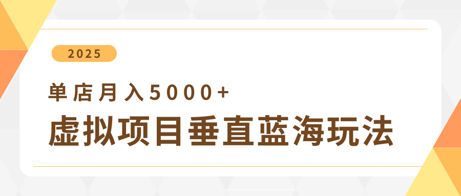 4月虚拟项目垂直玩法，冷门爆品+垂直蓝海，单店月入5000+-皓哥创业笔记