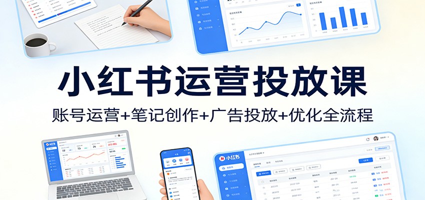 小红书运营投放课:账号运营+笔记创作+广告投放+优化全流程-皓哥创业笔记