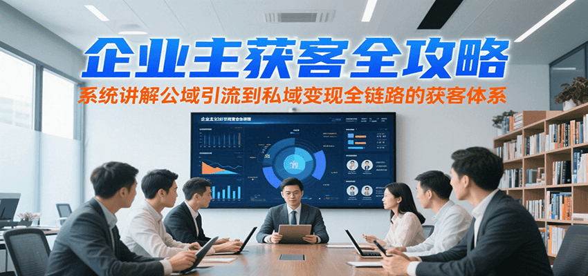 企业主获客全攻略，系统讲解公域引流到私域变现全链路的获客体系-皓哥创业笔记