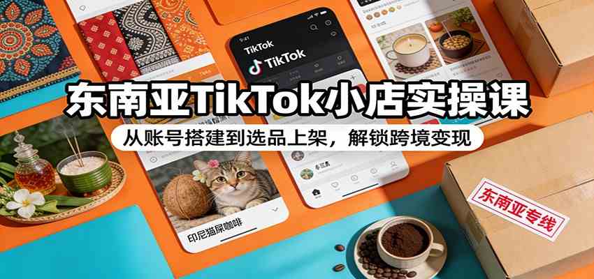 东南亚TikTok小店实操课：从账号搭建到选品上架，解锁跨境变现-皓哥创业笔记