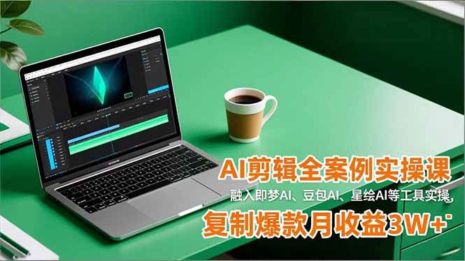 （16770期）AI剪辑全案例实操课，融入即梦AI、豆包AI、星绘AI等工具实操，复制爆款月收益3W+-皓哥创业笔记