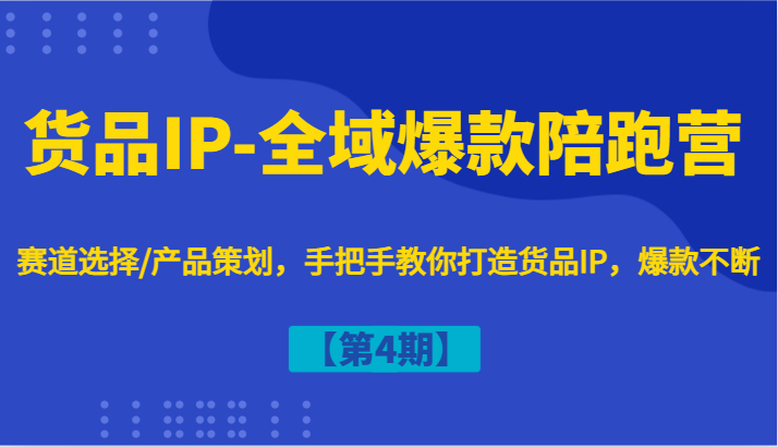货品IP-全域爆款陪跑营【第4期】赛道选择/产品策划，手把手教你打造货品IP，爆款不断-皓哥创业笔记