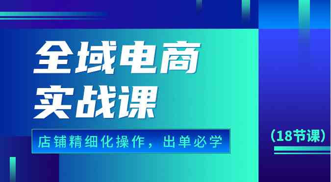 全域电商实战课，个人店铺精细化操作流程，出单必学内容（18节课）-皓哥创业笔记