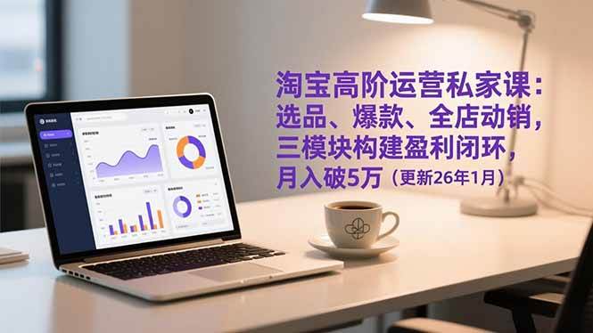 （17080期）淘宝高阶运营私家课：选品、爆款、全店动销，三模块构建盈利闭环，月入破5万（更新26年1月）-皓哥创业笔记