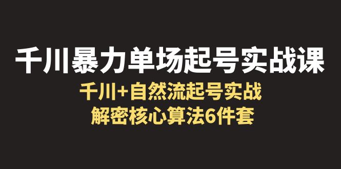 （6317期）千川暴力单场·起号实战课：千川+自然流起号实战， 解密核心算法6件套-皓哥创业笔记