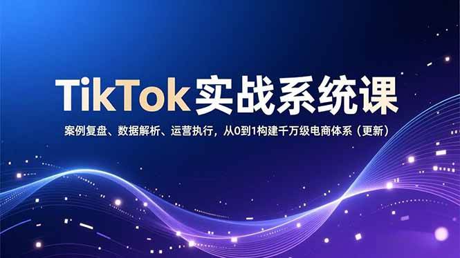 （16918期）TikTok实战系统课，案例复盘、数据解析、运营执行，从0到1构建千万级电商体系（更新）-皓哥创业笔记