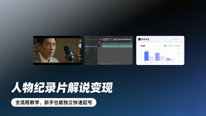 人物纪录片解说变现，全流程教学，新手也能独立快速起号-皓哥创业笔记