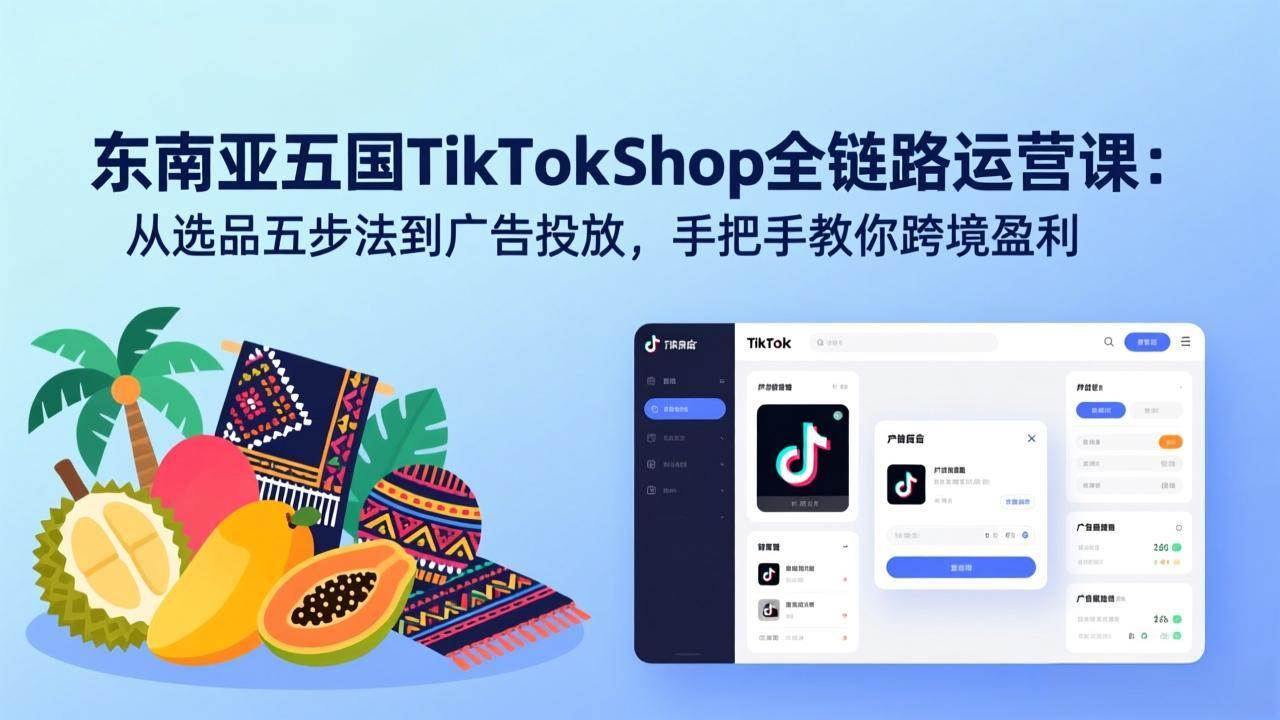 （17511期）东南亚五国TikTok Shop全链路运营课：从选品五步法到广告投放，手把手教你跨境盈利-皓哥创业笔记