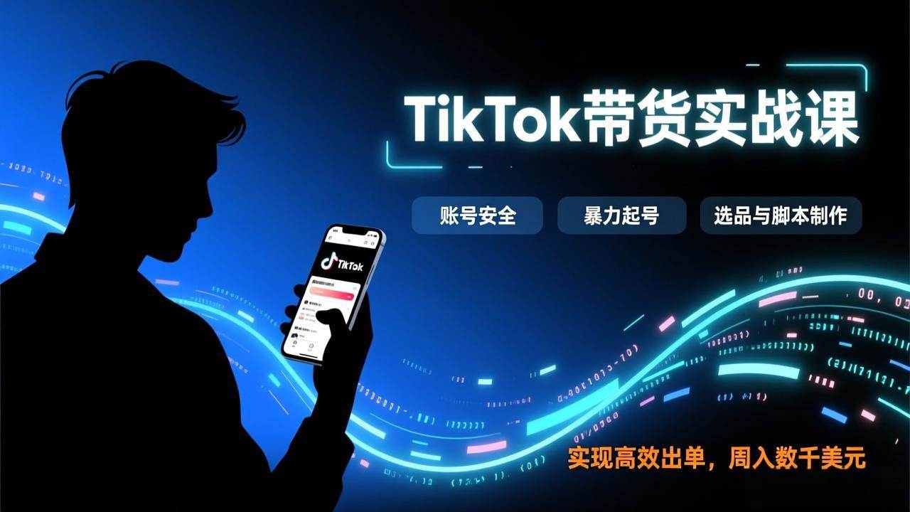 （17278期）TikTok带货实战课，涵盖账号安全、暴力起号、选品与脚本制作，实现高效出单，周入数千美元-皓哥创业笔记