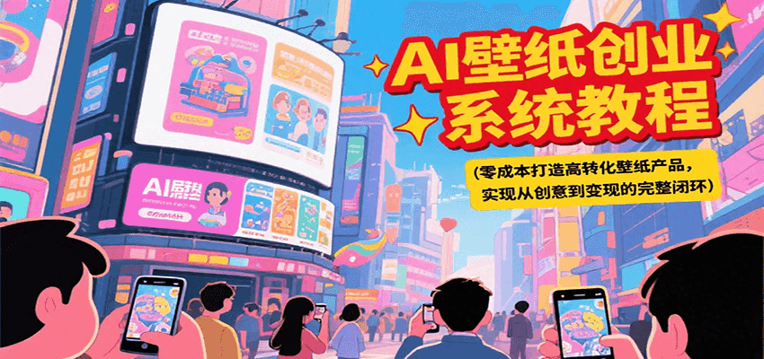 AI壁纸创业系统教程，零成本打造高转化壁纸产品，实现从创意到变现的完整闭环-皓哥创业笔记