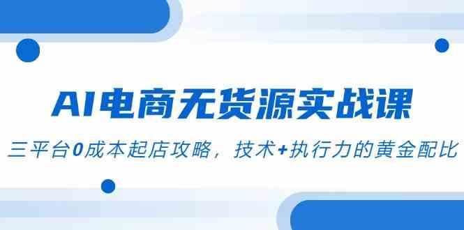 AI电商无货源实战课，三平台0成本起店攻略，技术+执行力的黄金配比-皓哥创业笔记