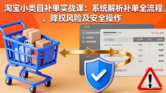 （16239期）淘宝小类目补单实战课：系统解析补单全流程、降权风险及安全操作-皓哥创业笔记