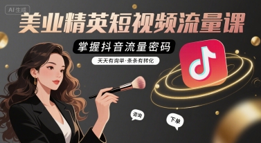 美业精英短视频流量课，掌握抖音流量密码，天天有询单，条条有转化-皓哥创业笔记
