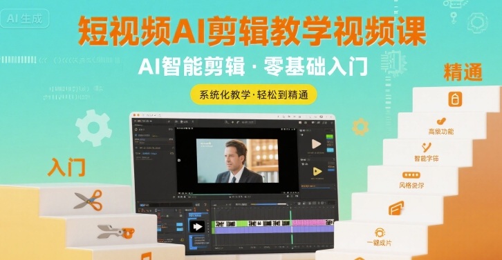 短视频AI剪辑教学视频课，入门到精通-皓哥创业笔记