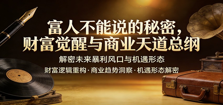 富人不能说的秘密，财富觉醒与商业天道总纲，解密未来暴利风口与机遇形态-皓哥创业笔记