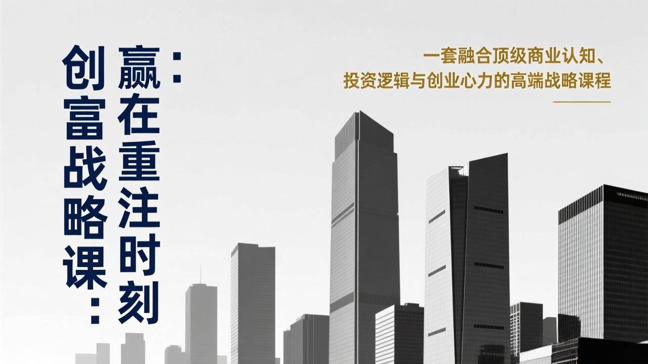 （17337期）《创富战略课：赢在重注时刻》一套融合顶级商业认知、投资逻辑与创业心力的高端战略课程-皓哥创业笔记