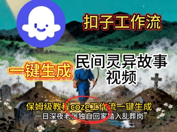 Coze扣子工作流一键生成民间灵异故事视频，保姆级教程搭建教学-皓哥创业笔记