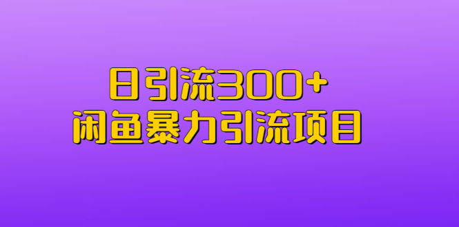 （6694期）日引流300+闲鱼暴力引流项目-皓哥创业笔记