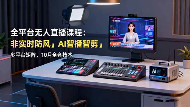 （16414期）全平台无人直播课程：非实时防风＋AI智播智剪＋多平台矩阵，10月全套技术-皓哥创业笔记
