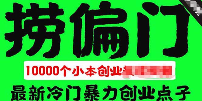 图片[1]-（5750期）千款捞偏门小本创业小项目，总有一款适合你【无水印】-皓哥创业笔记