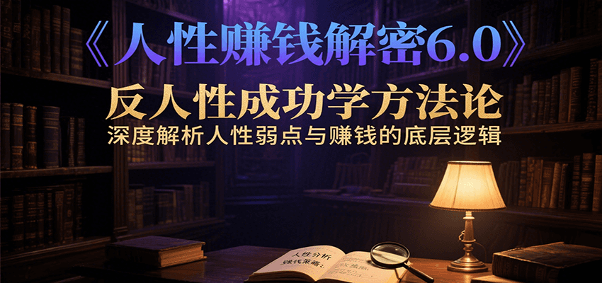 人性赚钱解密6.0，反人性成功学方法论，深度解析人性弱点与赚钱的底层逻辑-皓哥创业笔记