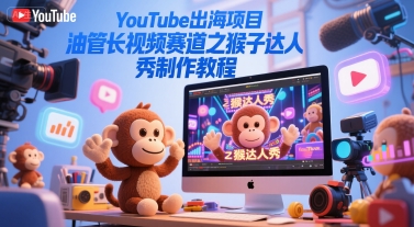 YouTube出海项目，油管长视频赛道之猴子达人秀制作教程-皓哥创业笔记