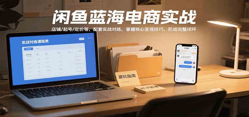 闲鱼蓝海电商实战，涵盖店铺、起号、定价等，配套实战对练，掌握核心变现技巧-皓哥创业笔记