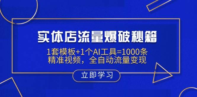 实体店流量爆破秘籍：1套模板+1个AI工具=1000条精准视频，全自动流量变现-皓哥创业笔记