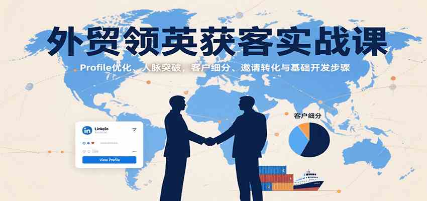 外贸领英获客实战课：Profile优化、人脉突破，客户细分、邀请转化与基础开发步骤-皓哥创业笔记