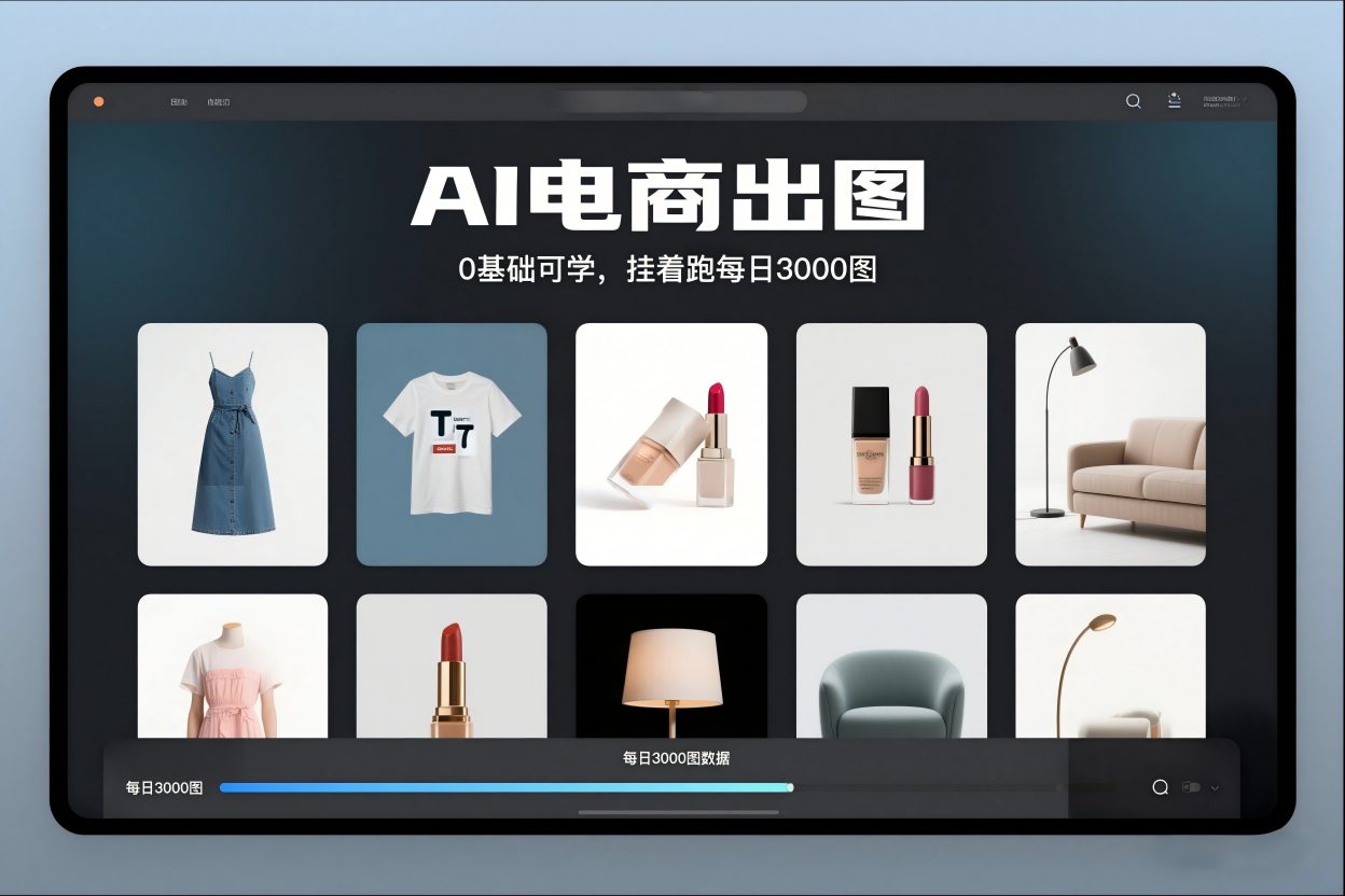 AI电商出图，0基础可学，挂着跑每日3000图-皓哥创业笔记