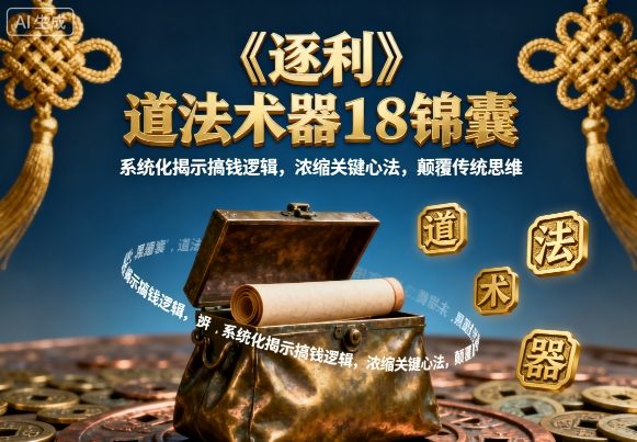 《逐利》道法术器18锦囊,系统化揭示搞钱逻辑,浓缩关键心法,颠覆传统思维(更新)-皓哥创业笔记