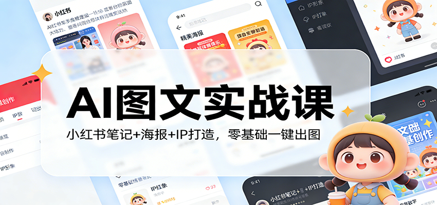 AI图文实战课：小红书笔记+海报+IP打造，零基础一键出图-皓哥创业笔记