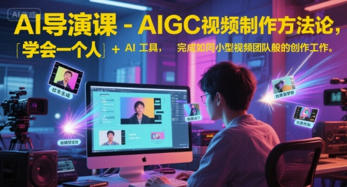 AI导演课-AIGC视频制作方法论，学会一个人+AI工具，完成如同小型视频团队般的创作工作，实现导演梦-皓哥创业笔记