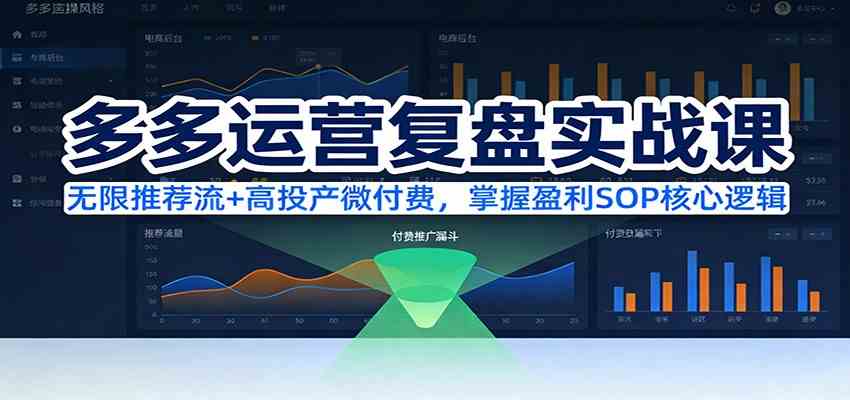 多多运营复盘实战课：无限推荐流+高投产微付费，掌握盈利SOP核心逻辑（更新）-皓哥创业笔记