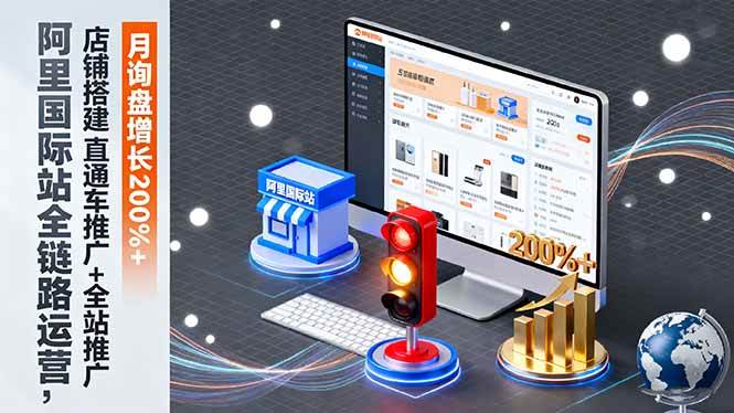 （16311期）阿里国际站全链路运营，店铺搭建+直通车推广+全站推广，月询盘增长200%+-皓哥创业笔记