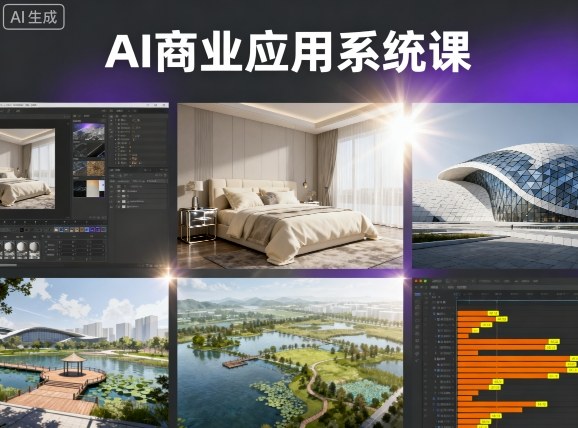 AI商业应用系统课，室内-软装-建筑-景观，智能设计+效果图+动画画实战-皓哥创业笔记
