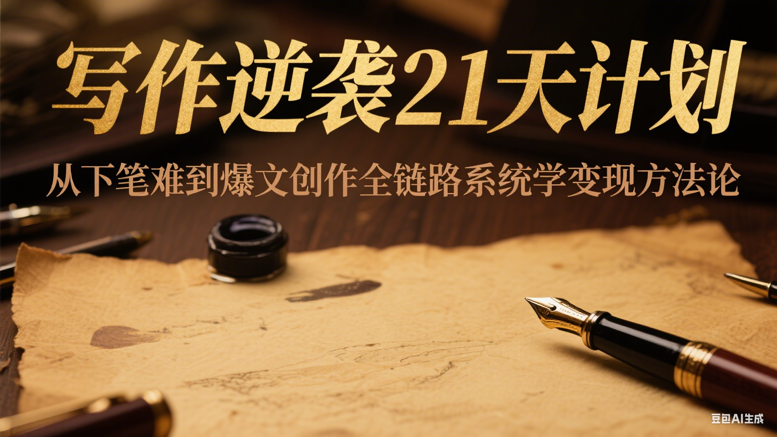 写作逆袭21天计划：从下笔难到爆文创作全链路系统学变现方法论-皓哥创业笔记