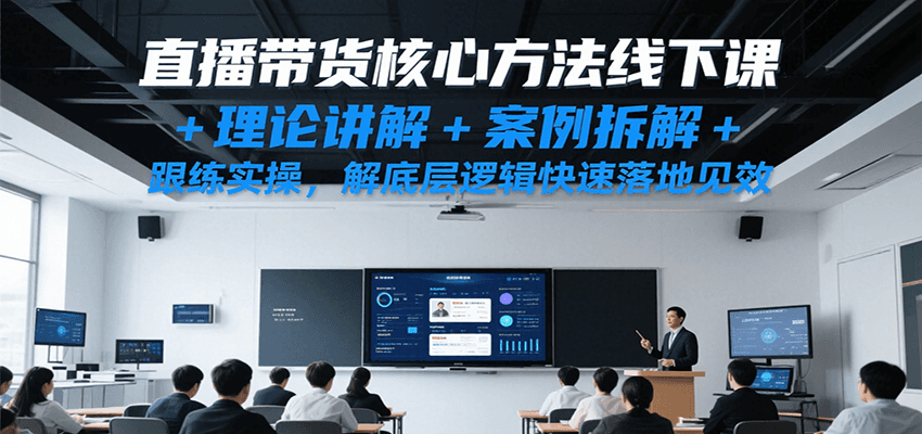 直播带货核心方法线下课，理论讲解+案例拆解+跟练实操，解底层逻辑快速落地见效-皓哥创业笔记