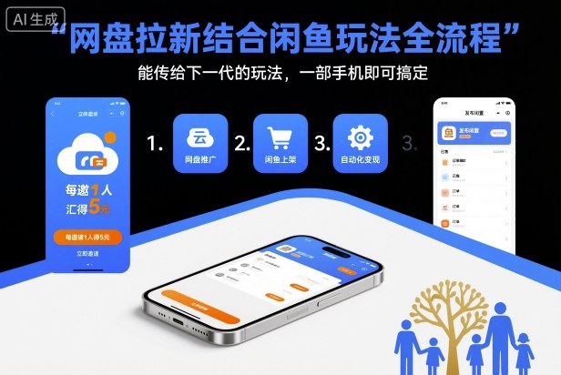 网盘拉新结合闲鱼玩法全流程，能传给下一代的玩法，一部手机即可搞定（附入口渠道以及实操教程）-皓哥创业笔记