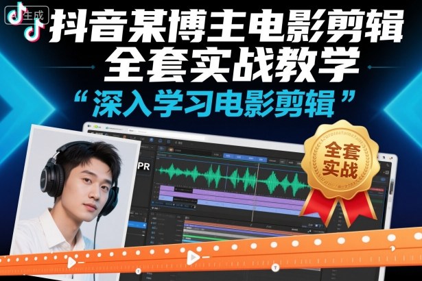 抖音某博主电影剪辑全套实战教学，深入学习电影剪辑-皓哥创业笔记