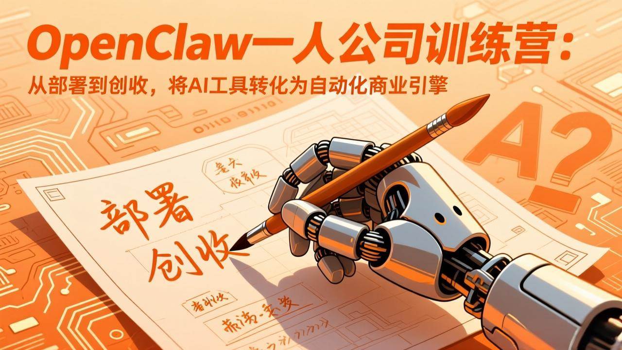 （17540期）OpenClaw一人公司训练营：从部署到创收，将AI工具转化为自动化商业引擎-皓哥创业笔记