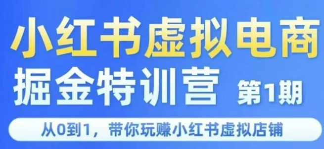 小红书虚拟电商掘金特训营第1期，从0到1，带你玩转小红书虚拟店铺-皓哥创业笔记