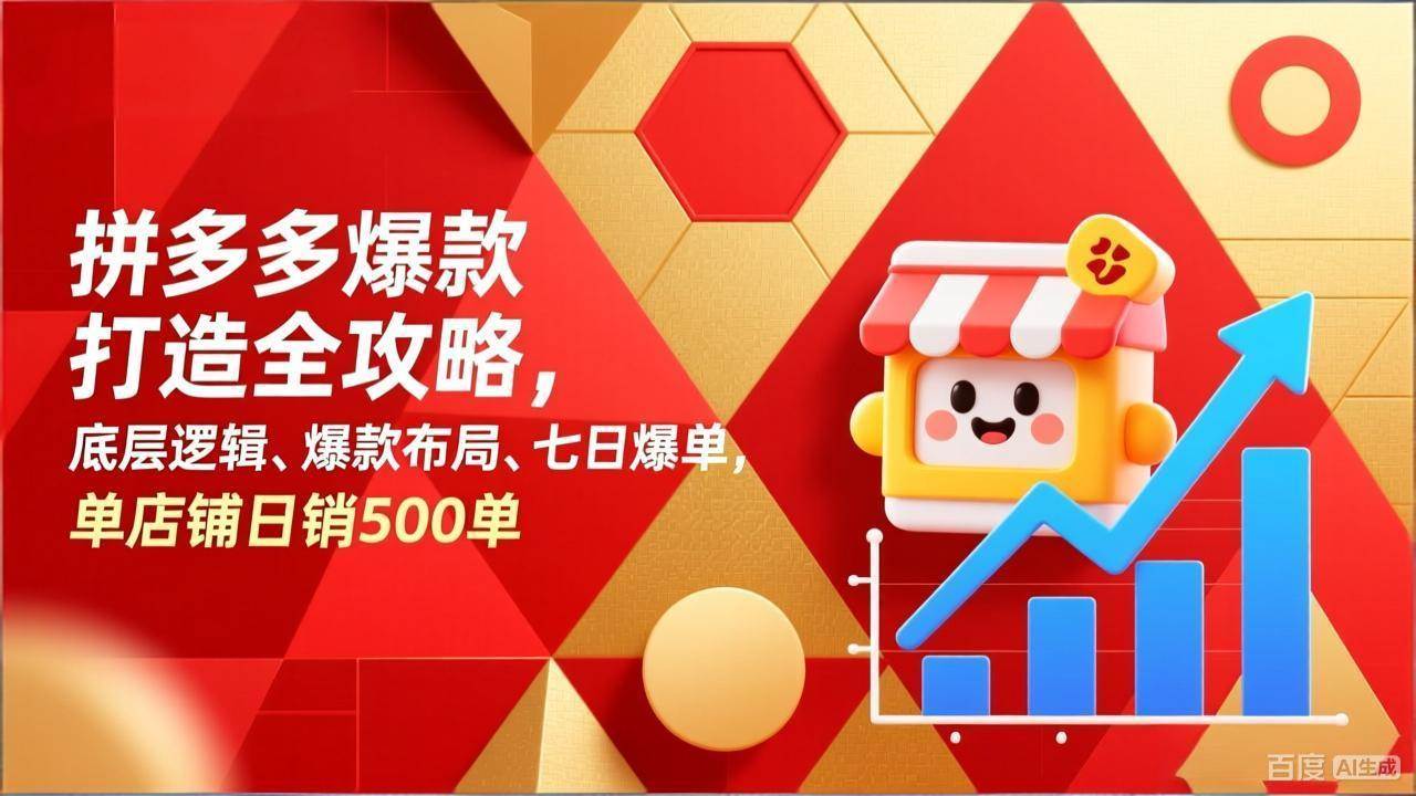 （17346期）拼多多爆款打造全攻略，底层逻辑、爆款布局、七日爆单，单店铺日销500单-皓哥创业笔记
